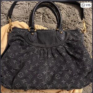 Louis Vuitton Black Monogram Denim Shoulder Bag